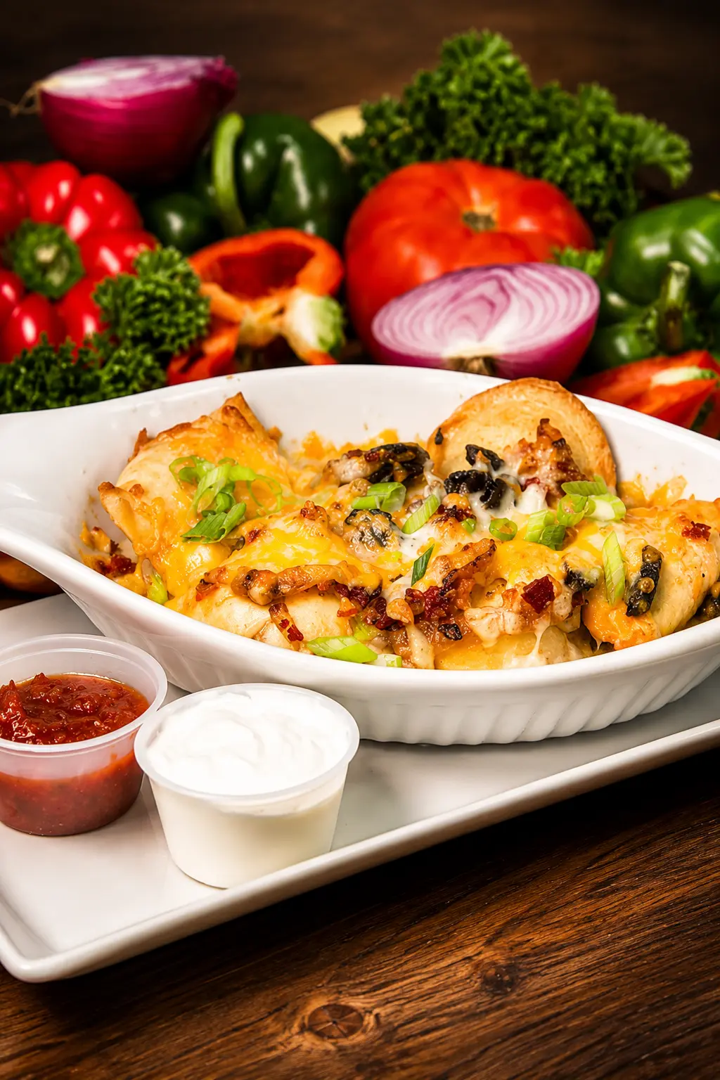 Shareable comfort food spread at Alibi Roadhouse, a sports bar and roadhouse restaurant in London, Ontario